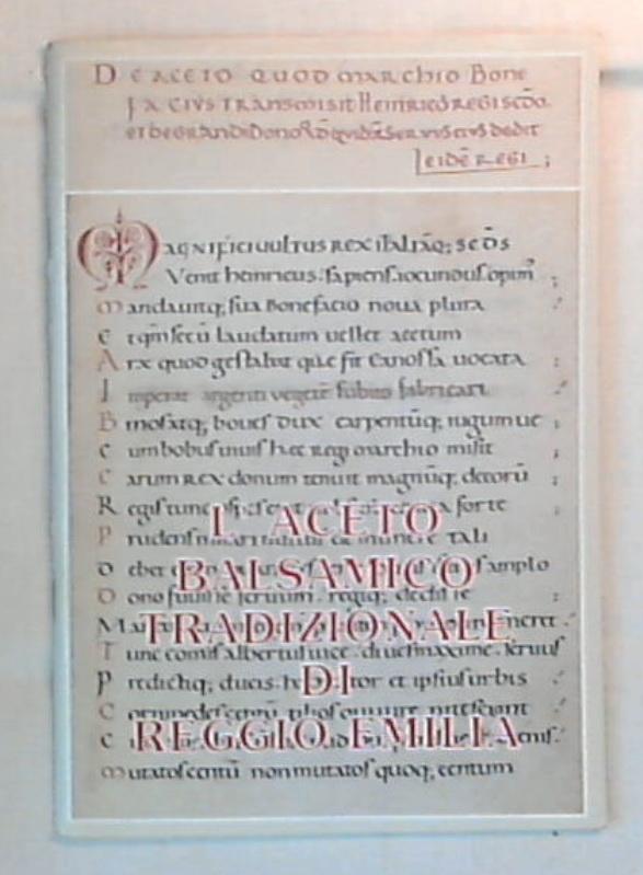 L' aceto balsamico tradizionale di Reggio Emilia / Ugo Bellocchi