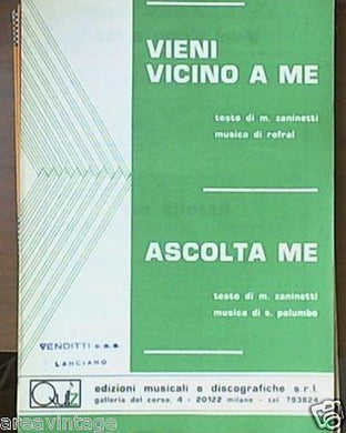 spartito vieni vicino a me ascolta me zaninetti sofral-palumbo