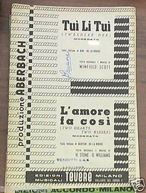 spartito tui li tui l'amore fa così  1954 orchestrina