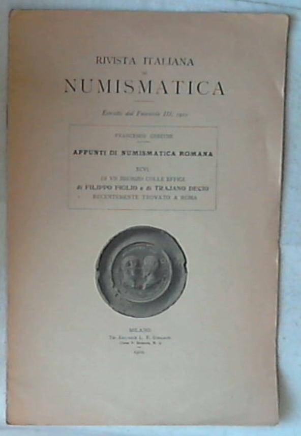 Appunti di numismatica romana: Di un bronzo colle effigi 1910