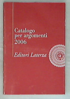 Laterza  Catalogo per argomenti 2006