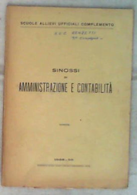 Sinossi di Amministrazione e Contabilità 1955-1956