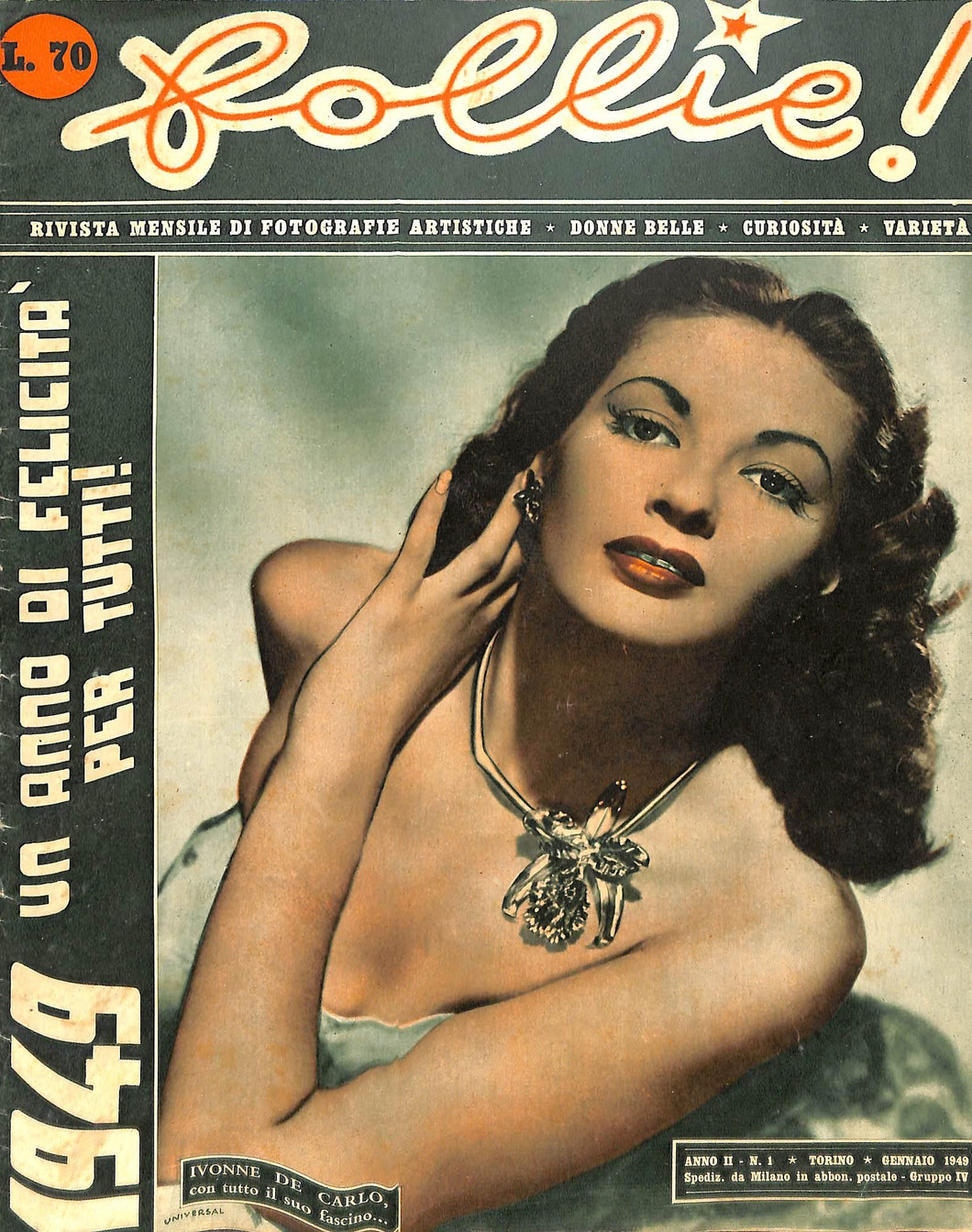 Riviste - Follie! Anno 1949 Numero 1 yvonne de carlo