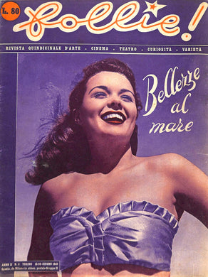 Riviste - Follie N°8 1949 Bates Mayo Lana Turner bellezze al mare