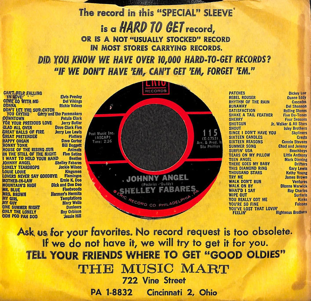 45 giri 7 '' - Shelley Fabares - Johnny Angel / Johnny Loves Me