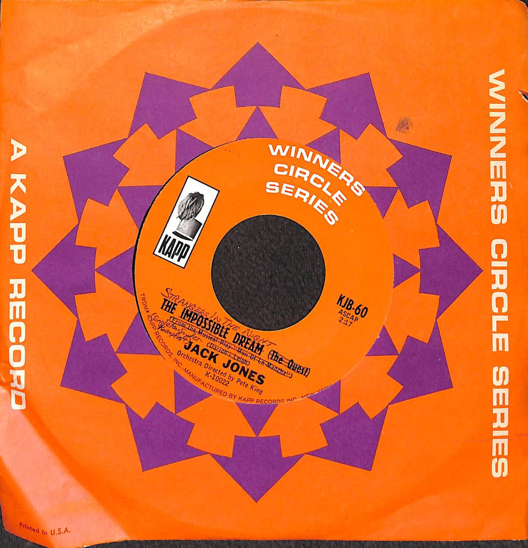 45 giri 7 '' - Jack Jones - The Impossible Dream (The Quest) / My Best Girl