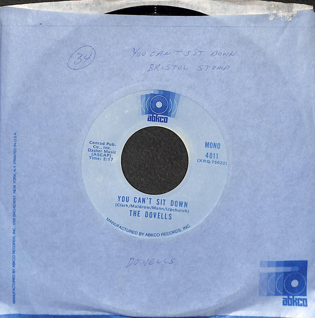 45 giri - 7' - The Dovells - The Bristol Stomp / You Can't Sit Down