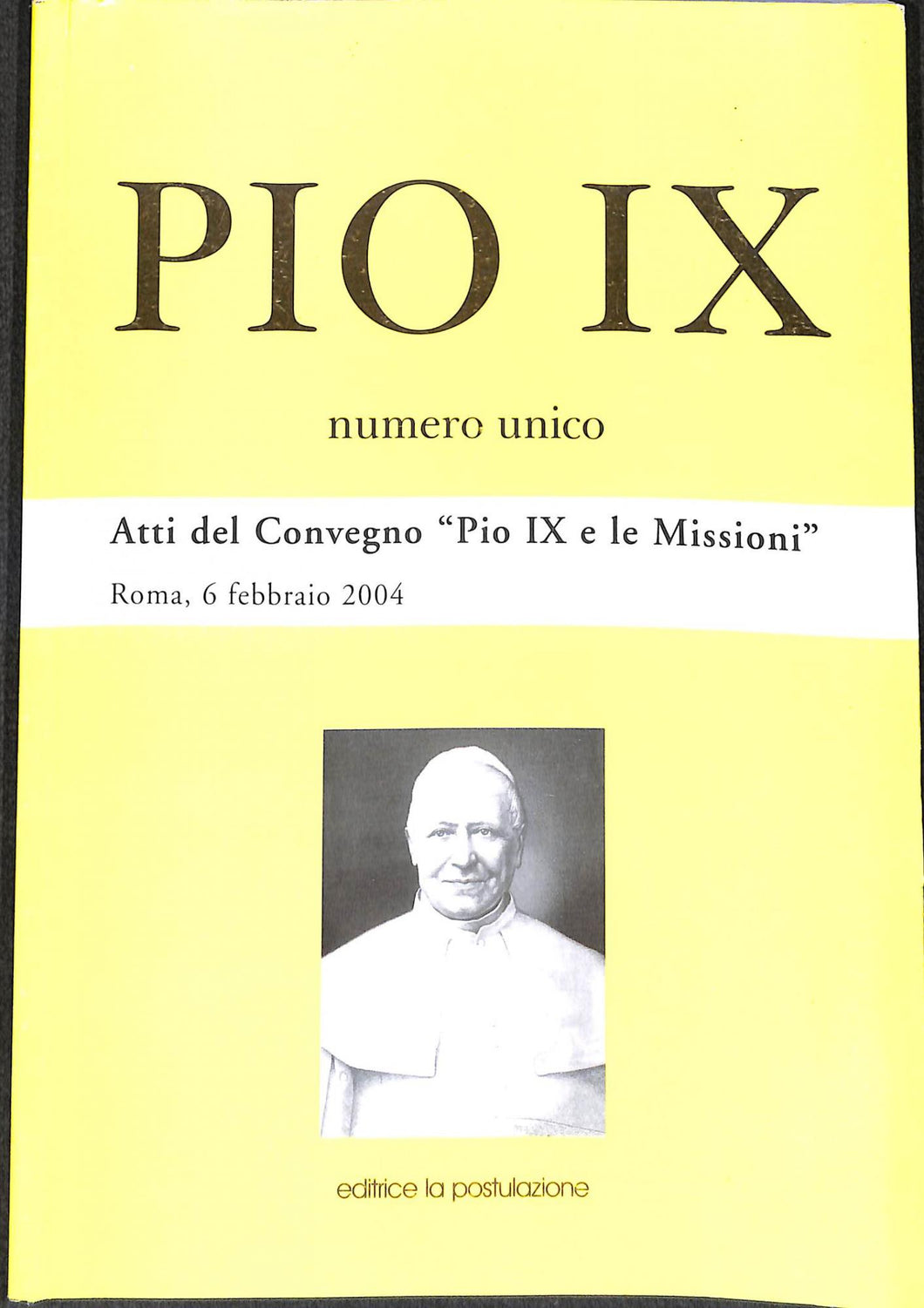 Pio IX e le missioni atti del convegno editrice La postulazione