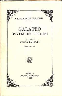 Galateo ovvero dei costumi
di Giovanni Della Casa