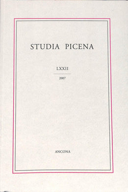 Studia Picena LXXIV 2009 Istituto Teologico Marchigiano Ancona.