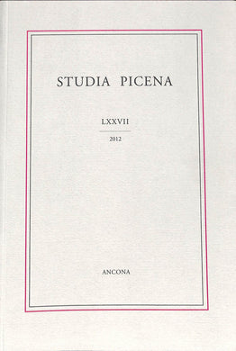 Studia Picena LXXVII 2012 Istituto Teologico Marchigiano Ancona.