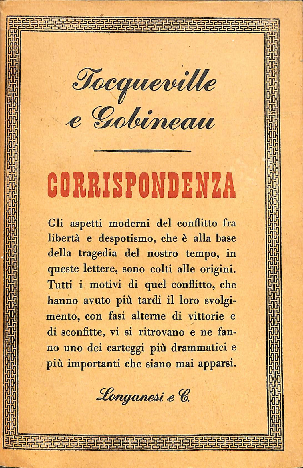 Corrispondenza fra Alexis de Tocqueville e Arthur de Gobineau : 1843-1859