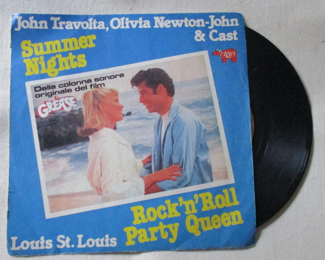 45 giri - 7'' - John Travolta & Olivia Newton-John / Louis St. Louis  Summer Nights / Rock 'N' Roll Party Queen